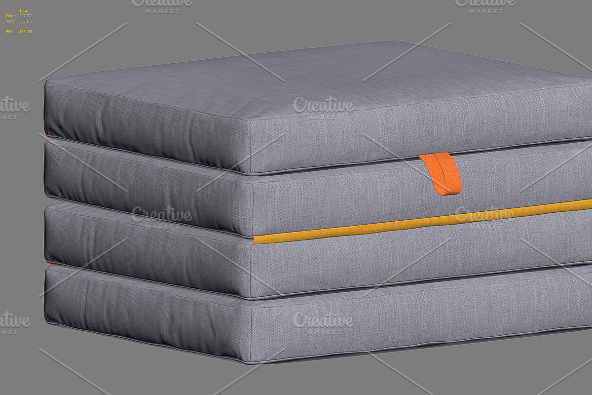 Mattress folding 3d model, a Furniture 3D Model by 3dmitruk (Photo 9 of 9)