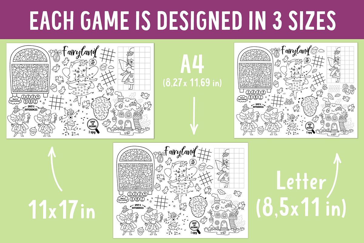 Fairyland coloring activity play mat, an Education Illustration by Lexi Claus (Photo 5 of 6)