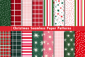 Christmas Seamless Paper Patterns, a Pattern Graphic by Dream Creation