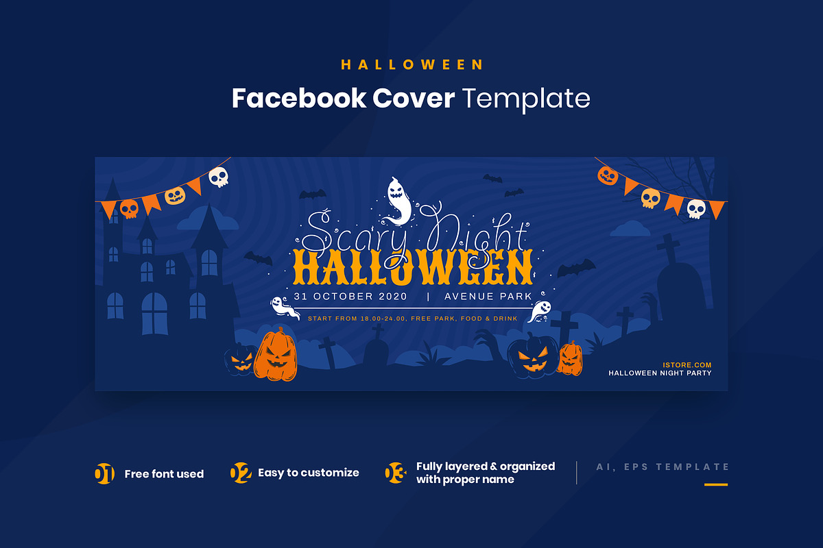 Halloween Facebook Cover & Banner, a Social Media Template by Youwes Template