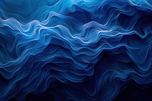 A digital artwork of flowing blue wa, a Photo by LOGOCREATIVE