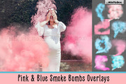 Pink and Blue Smoke Bombs Overlays, a Layer Style Add-On by MixPixBox (Thumbnail 1 of 4)