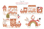 Christmas train clip arts, an Illustration by TheHappyGiftArt (Thumbnail 4 of 5)