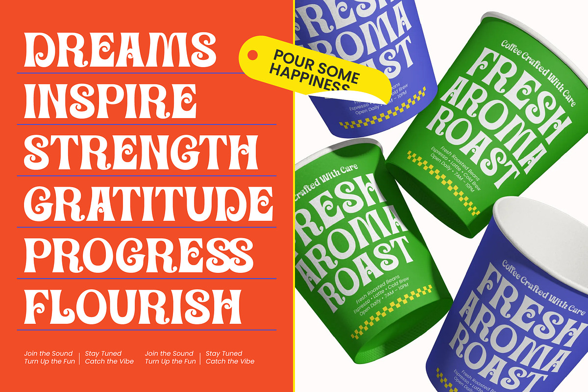 Groove Tropical Retro Decorative, a Serif Font by timelesstype.co (Photo 3 of 10)