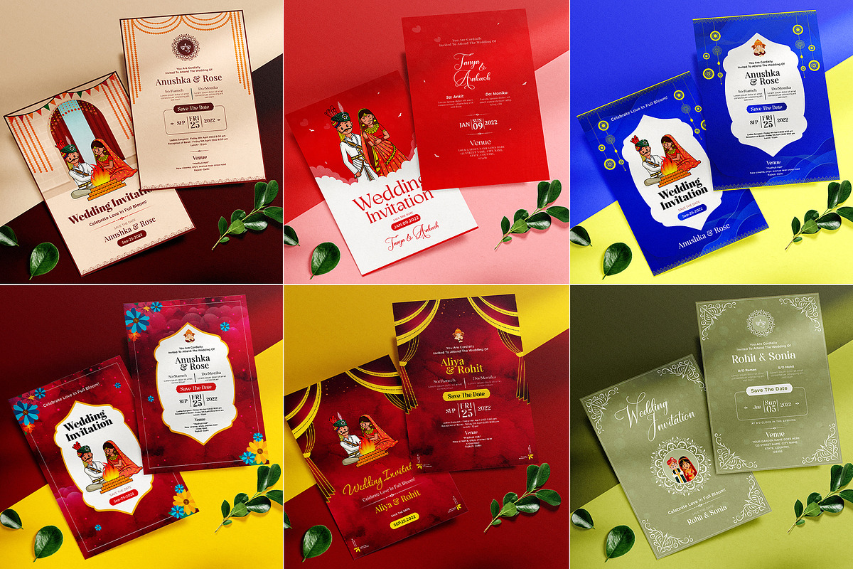 Indian Wedding Invitation Cards, an Invitation Template by Creative Hatti (Photo 5 of 6)