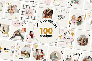 Kids Instagram Post & Stories Canva, a Social Media Template by Yaaas Design