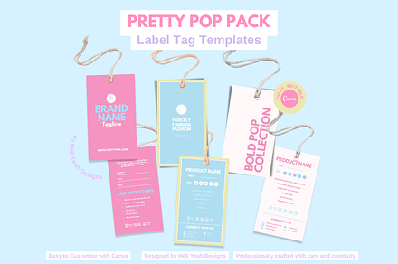 Pretty Pop Label Tag Templates Pack, a Card Template by HellYeahDesigns