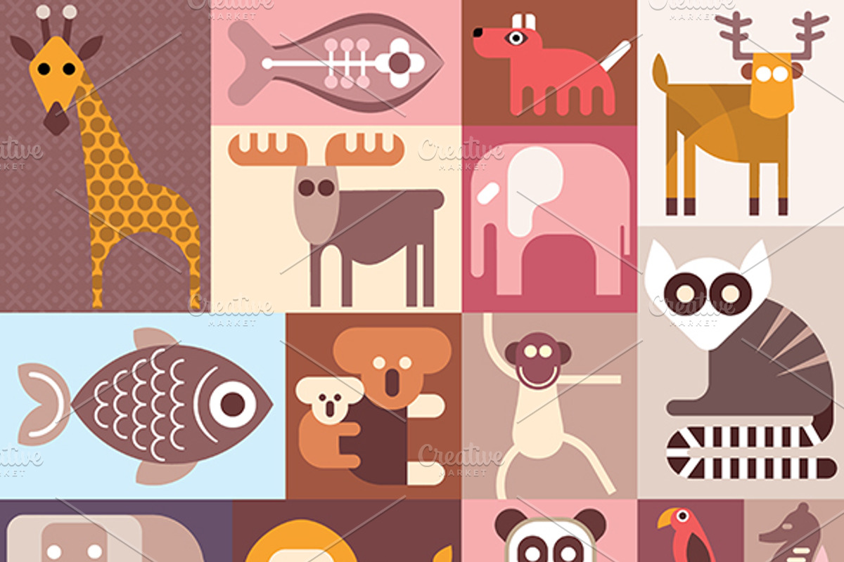 Animals vector illustration preview 2