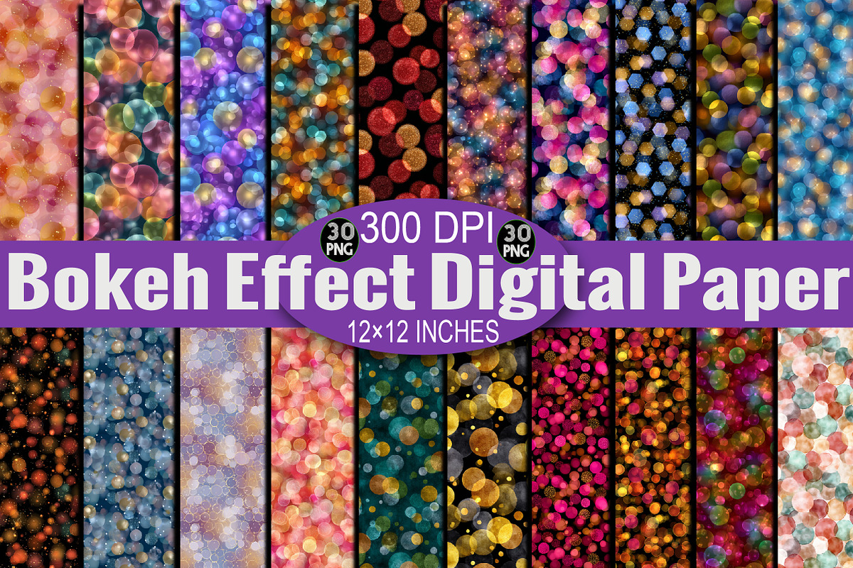 Bokeh Digital Paper Bundle, a Pattern Graphic by SVGArt (Photo 1 of 8)