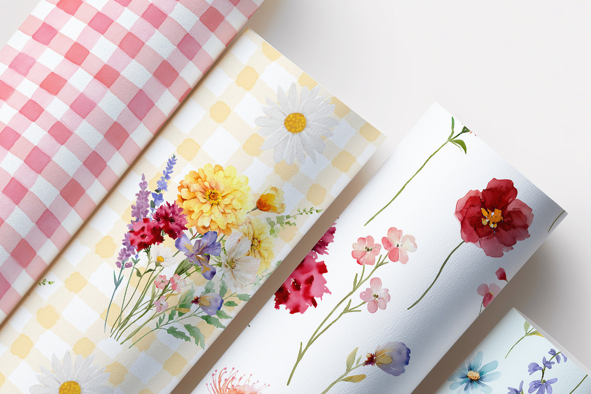 Bright Wildflower Watercolor Clipart, a Decorative Illustration by OKArtHub (Photo 12 of 12)