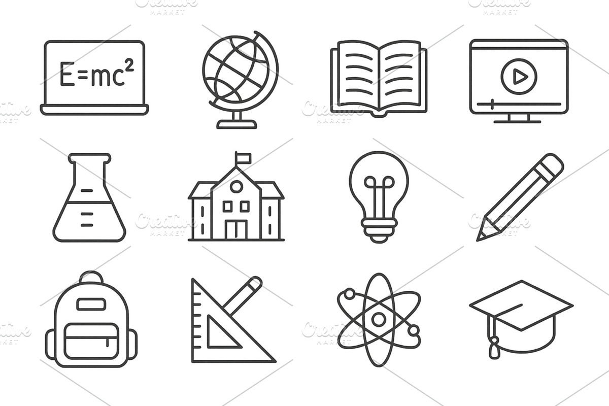 Educational symbols and icons, an Education Illustration by ZinetroN