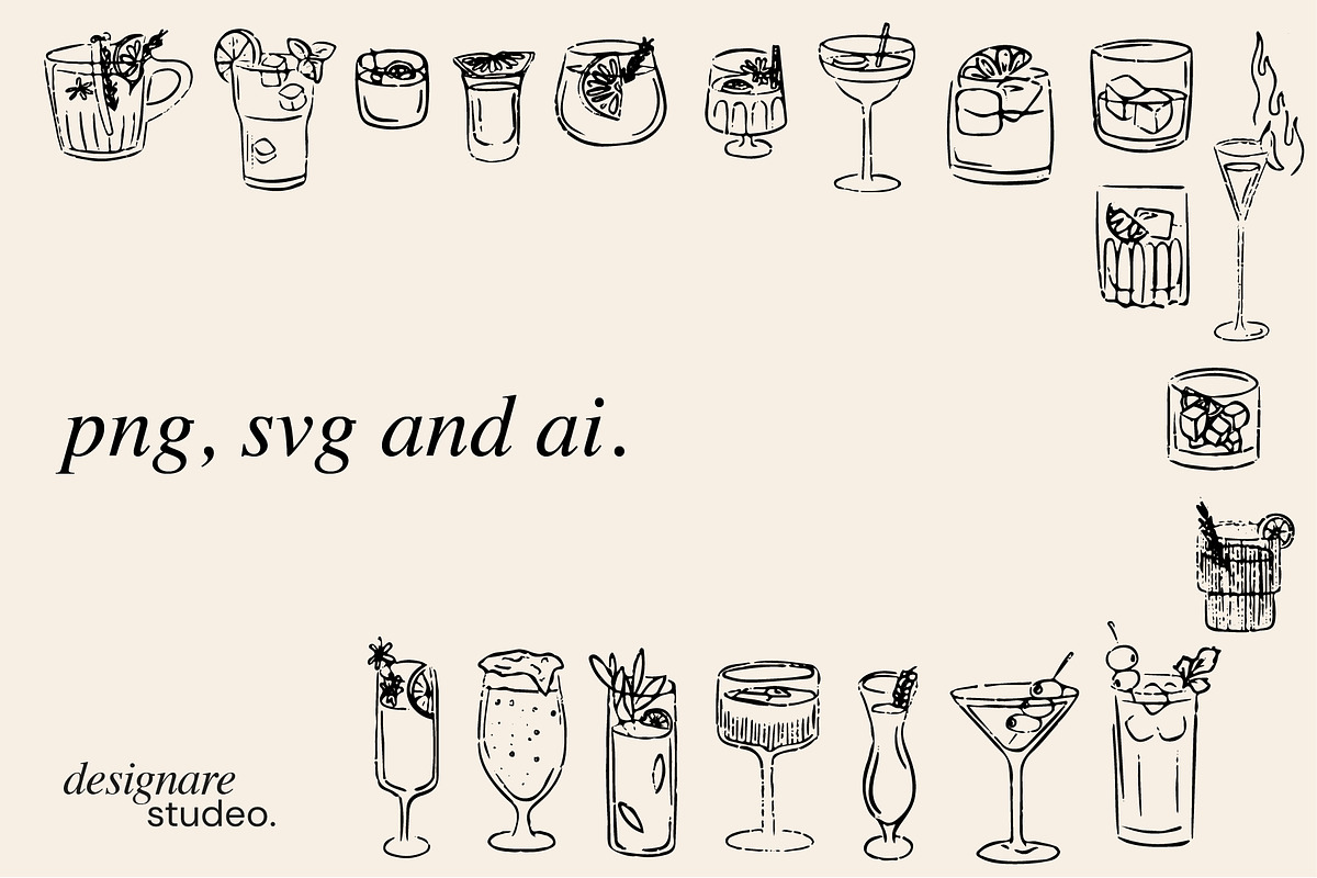 Drinks & Cocktails Illustrations, a Decorative Illustration by ginni illustrations (Photo 4 of 5)