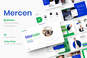 Mercen – Business PowerPoint, a Presentation Template by Dens Creative Studio