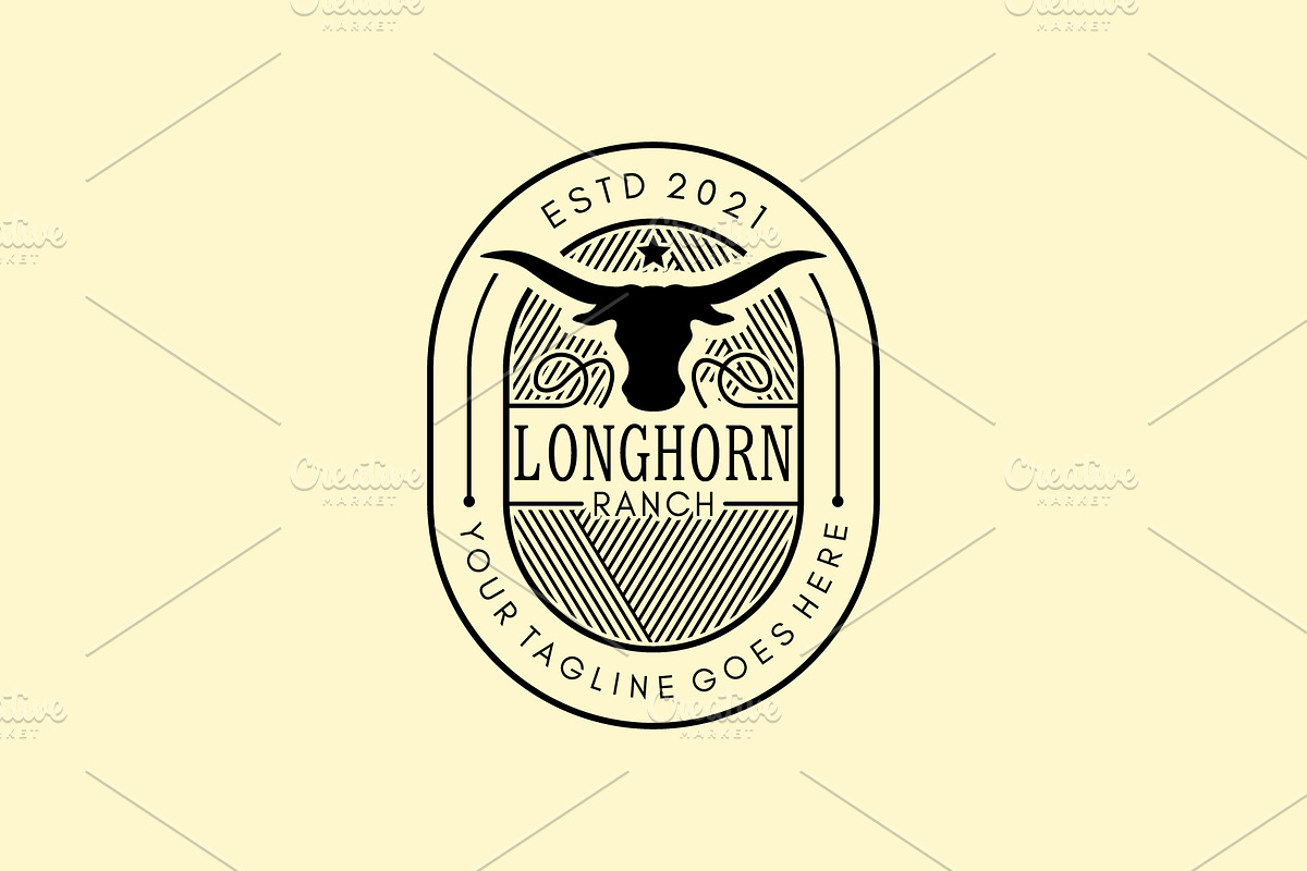 Vintage Long Horn Farm Logo, a Branding & Logo Template by Atlantis X Nurman Arbai (Photo 2 of 2)