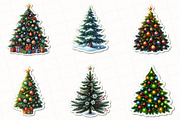 Christmas Tree Sticker Clipart, an Illustration by OK Design (Thumbnail 5 of 5)