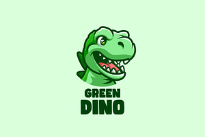 Green Dino Cartoon Logo, a Branding & Logo Template by Gumrega Studio