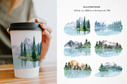 watercolor landscape creator clipart, a Decorative Illustration by LyubovZaytseva (Thumbnail 11 of 27)