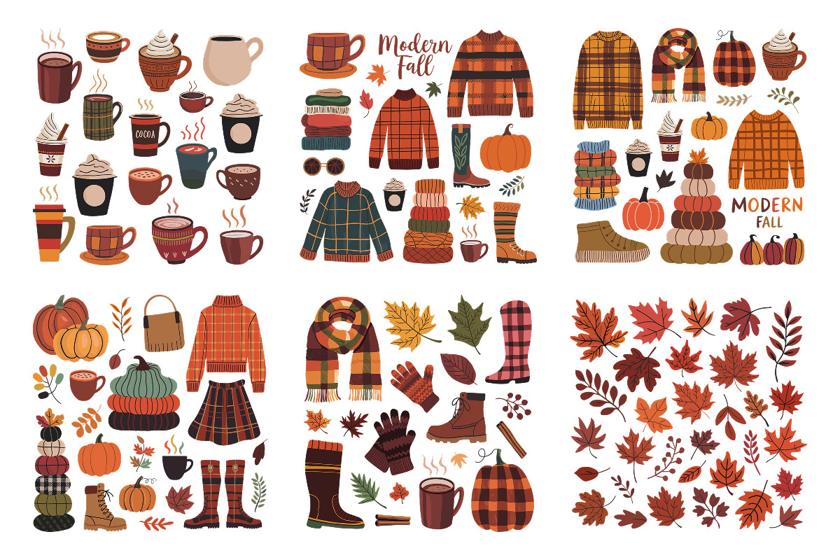 Cozy Fall Set - 15 PNG, EPS, SVG, a Seasonal Illustration by Whimsy Brush Studio (Photo 2 of 9)