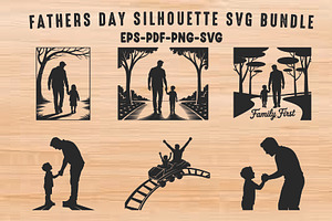 Father's Day SVG Silhouette Bundle, a Person Illustration by Gfx Expert Team