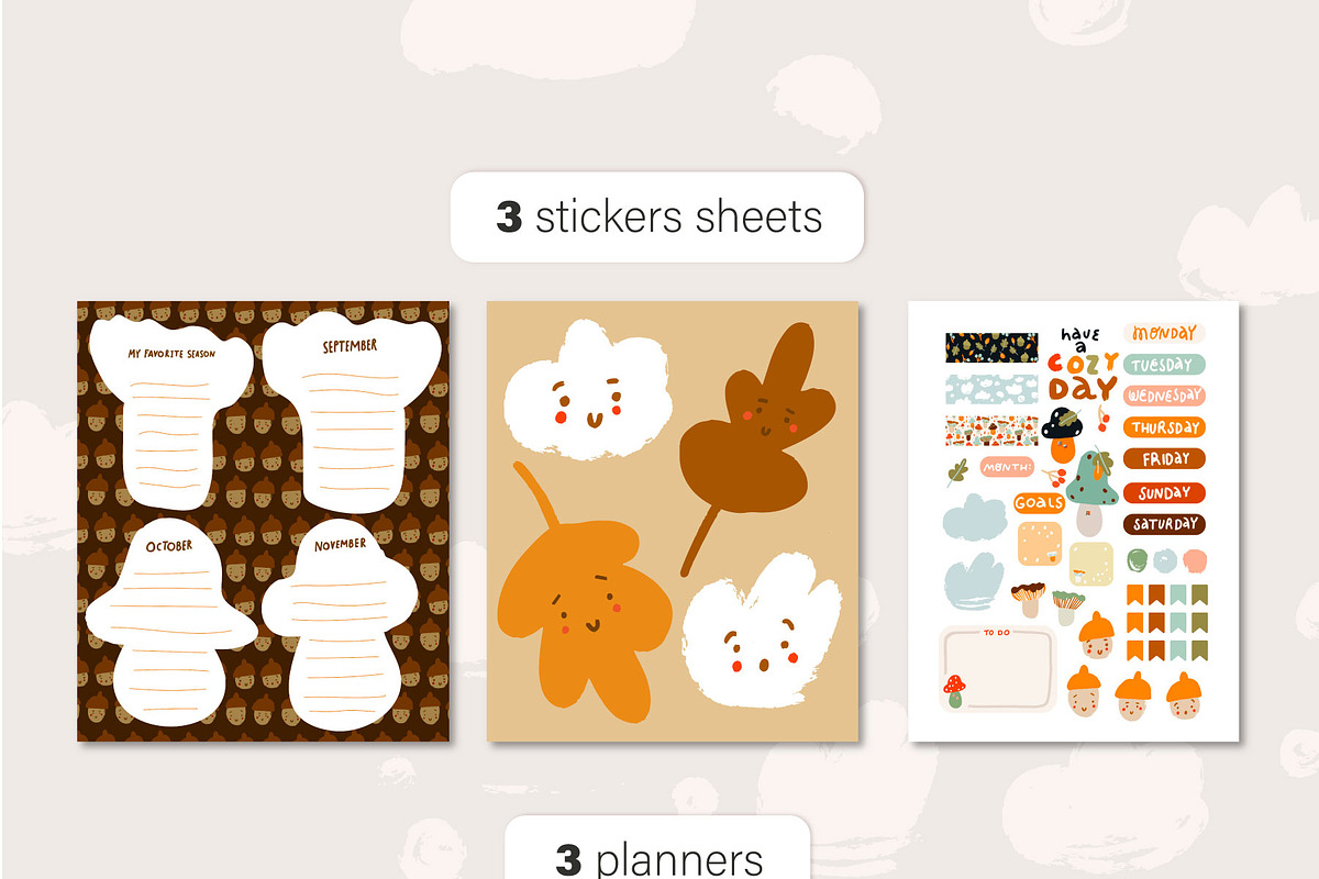 Cozy autumn clipart set, an Animal Illustration by elena.sevrina (Photo 3 of 10)