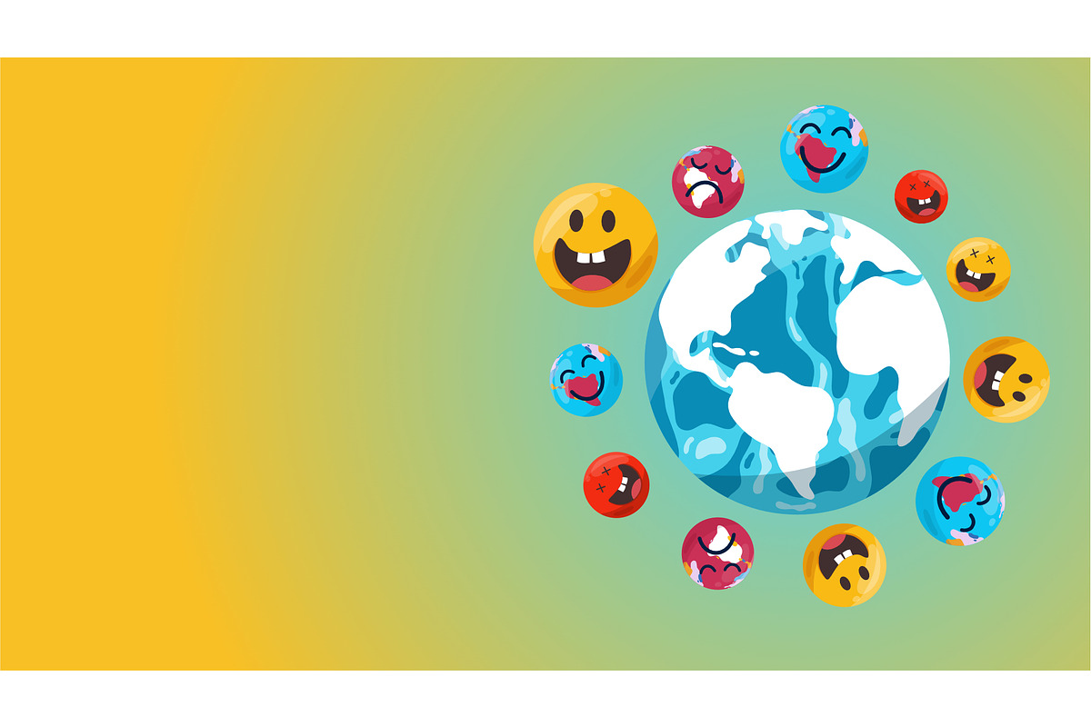 Emoji day background set, a Decorative Illustration by foxndeer (Photo 4 of 4)