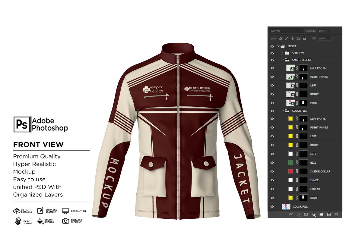 Tracker Jacket Fulllziper Mockup, a Shirt Mockup by Nanggroe Scripting (Photo 5 of 9)