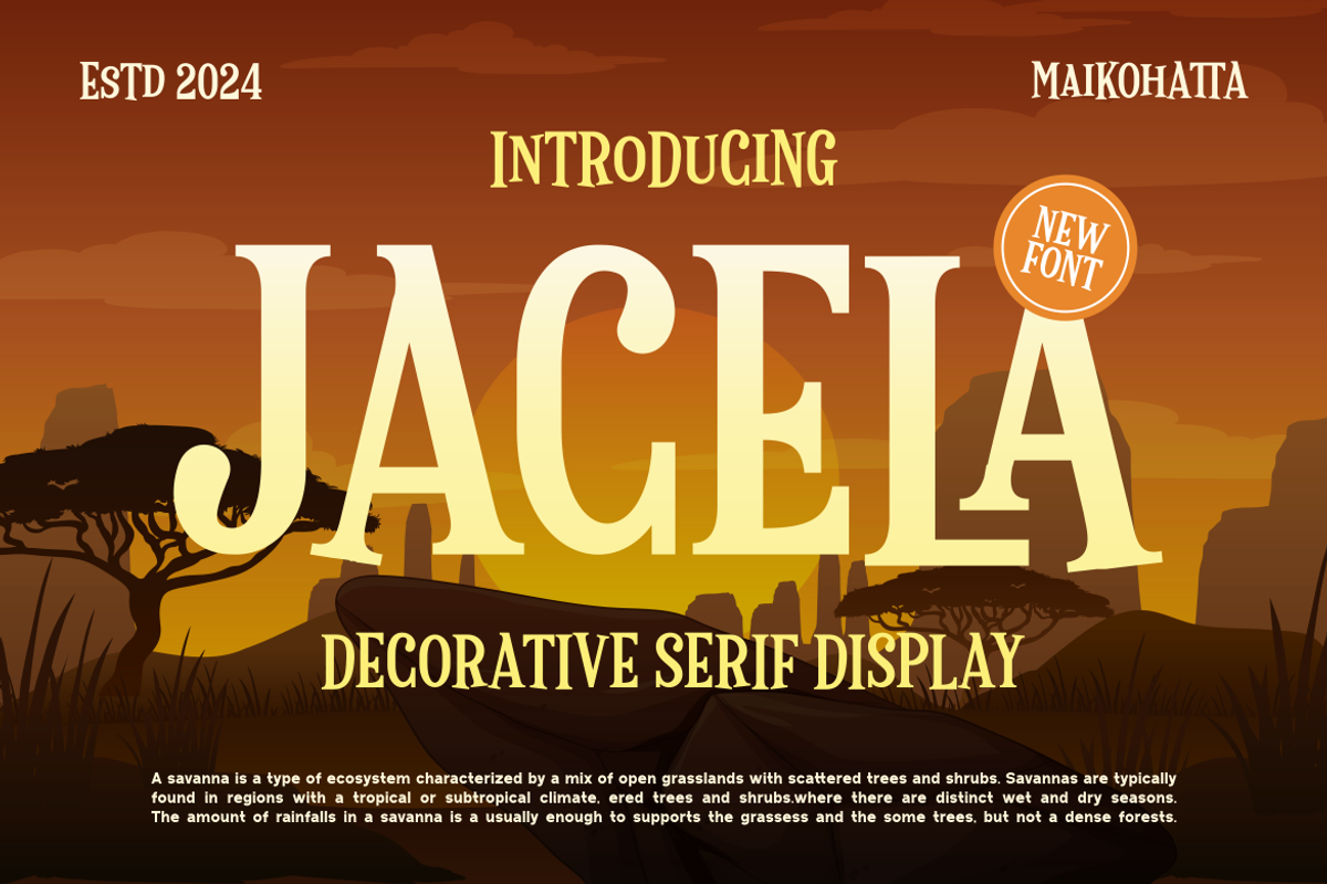 Jacela - Decorative Serif Display, a Serif Font by MaikoHatta (Photo 1 of 7)