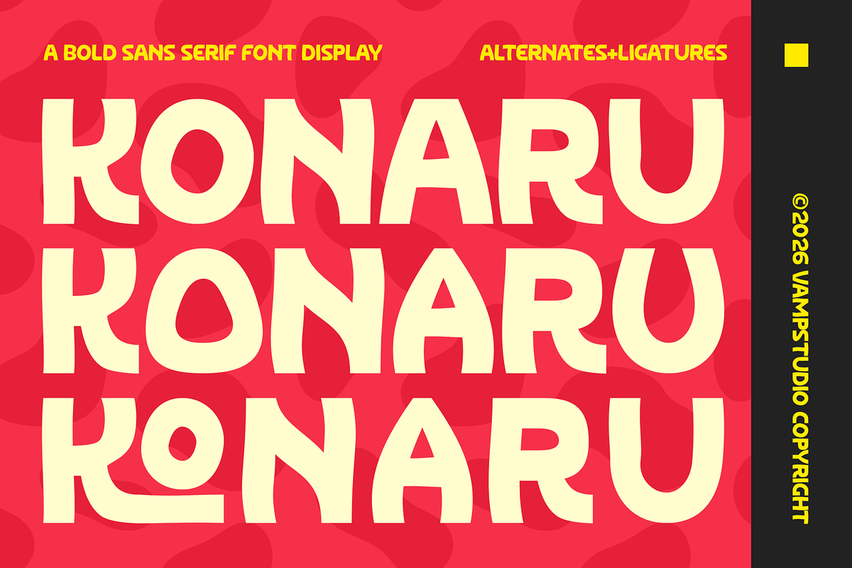 Konaru - A Bold Modern Display Sans, a Sans Serif Font by Vampstudio (Photo 2 of 12)