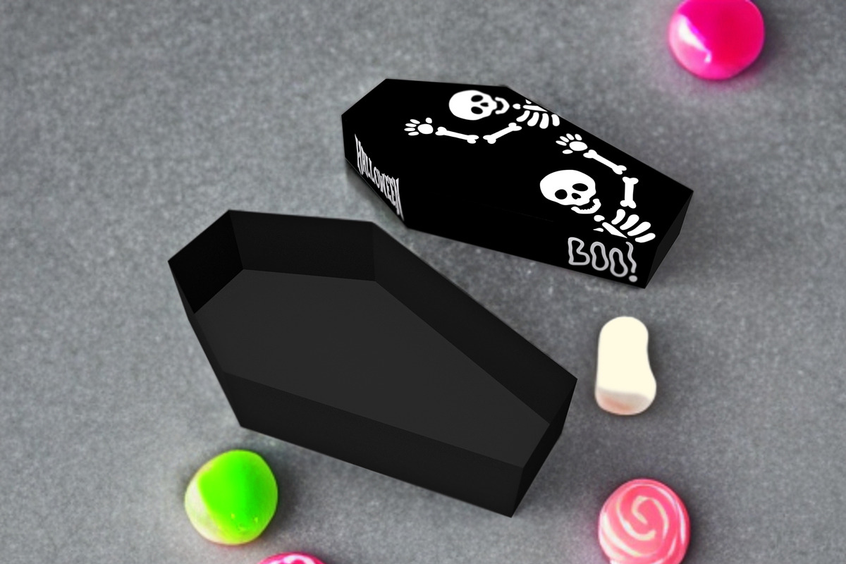 Halloween coffin favor-3d papercraft, a Print Template by PAPER amaze (Photo 2 of 4)