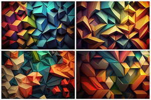 12 Vibrant Geometric Backgrounds 6K