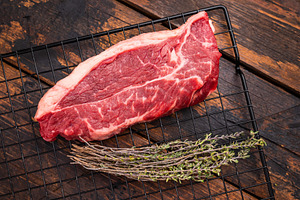 High quality raw striploin steak ready for seasoning, perfect fo, a Food & Drink Photo by composter-box@mail.ru