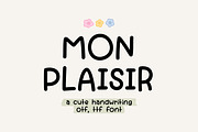 Mon Plaisir cute font handwriting, a Handwritten Font by jyllyco (Thumbnail 1 of 7)