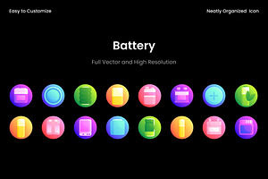 Colorful Gradient Battery Icons, a Duotone Icon by Wencory