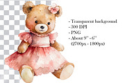 Teddy Bear Clipart. AI, an Animal Illustration by BonbonnyDesigns (Thumbnail 3 of 5)