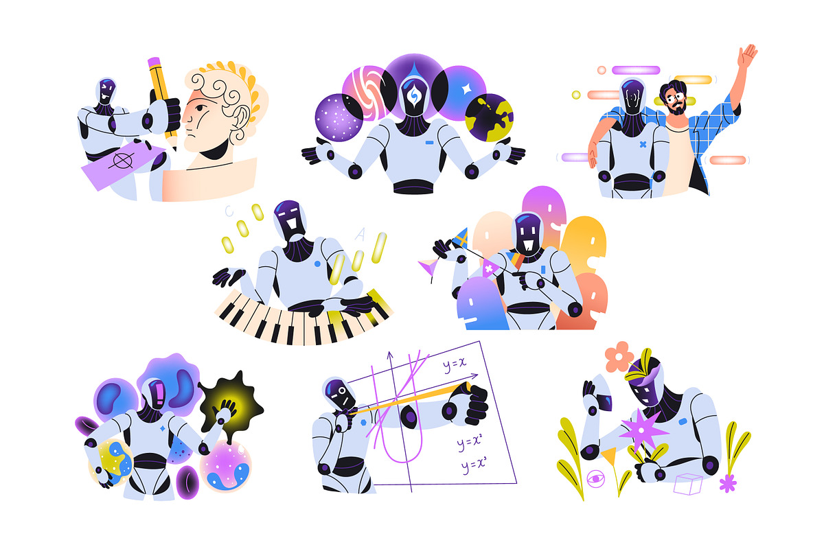 Artificial intelligent concept set, a Technology Illustration by PaperTrident (Photo 1 of 9)