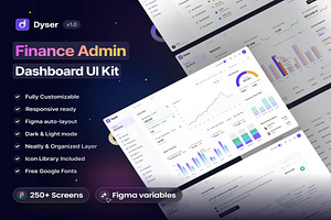 Dyser Finance Admin Dashboard UI Kit, an UI Kit Template by Creative Perspective