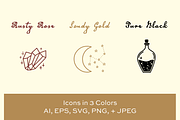 Mystical + Magic Icon Set + Patterns, a Graphic by kittyShark Creative (Thumbnail 3 of 6)