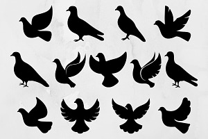 Dove Silhouette SVG, an Animal Illustration by newminddesign