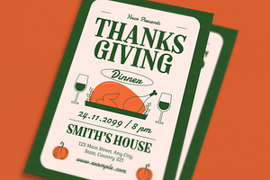 Retro Thanksgiving Event Flyer