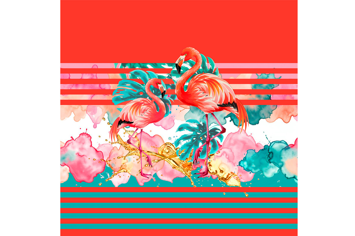 Flamingo Tropical Collage, an Animal Illustration by Sharon Schwalbe (Photo 4 of 5)