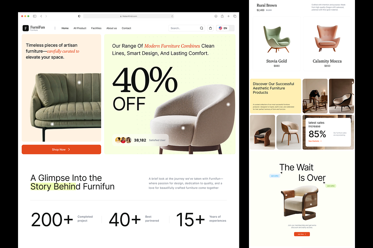 FurniFun - Furniture eCommerce, an UI Kit Template by Sans Design
