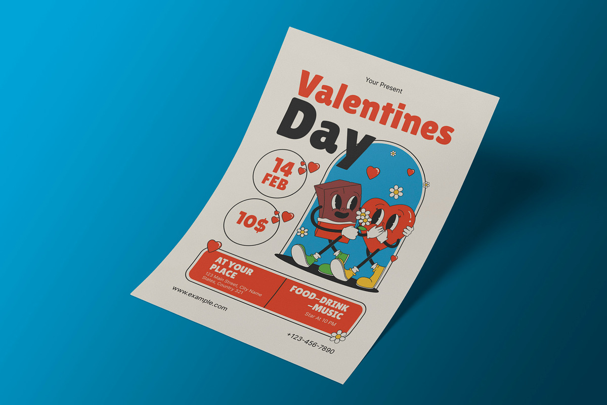 Valentines Day Flyer Groovy, a Flyer Template by Neermana (Photo 2 of 4)