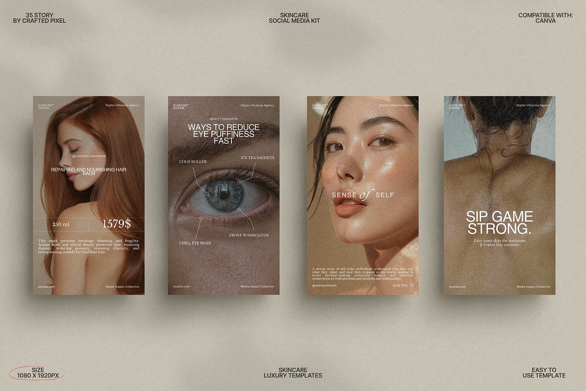 Aesthetic Skincare Canva Stories preview 7