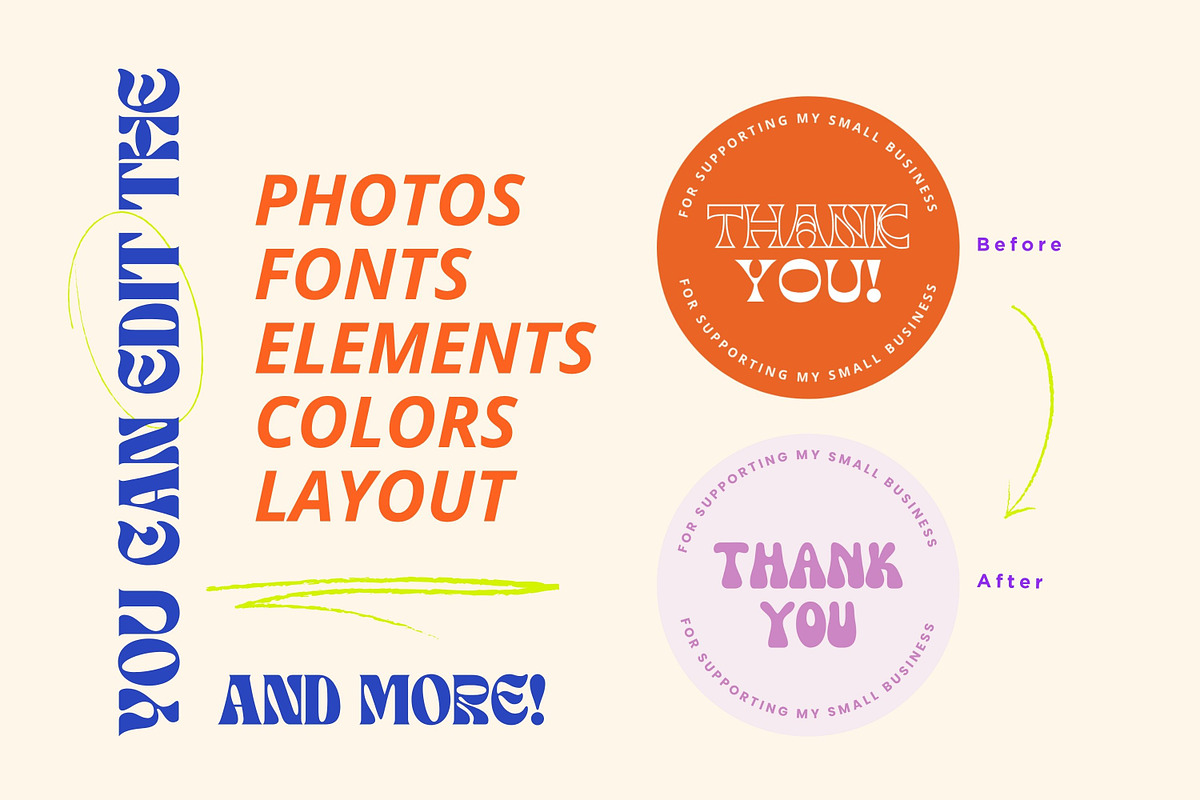 Funky Sticker Templates, a Stationery Template by Hell Yeah Designs (Photo 6 of 6)