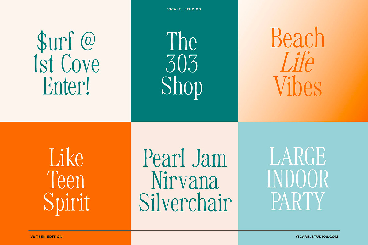 VS Teen Edition – Retro Serif Font, a Serif Font by Vicarel Studios (Photo 2 of 21)