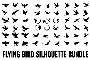 Flying Bird Silhouette Bundle, an Illustration by hafijul