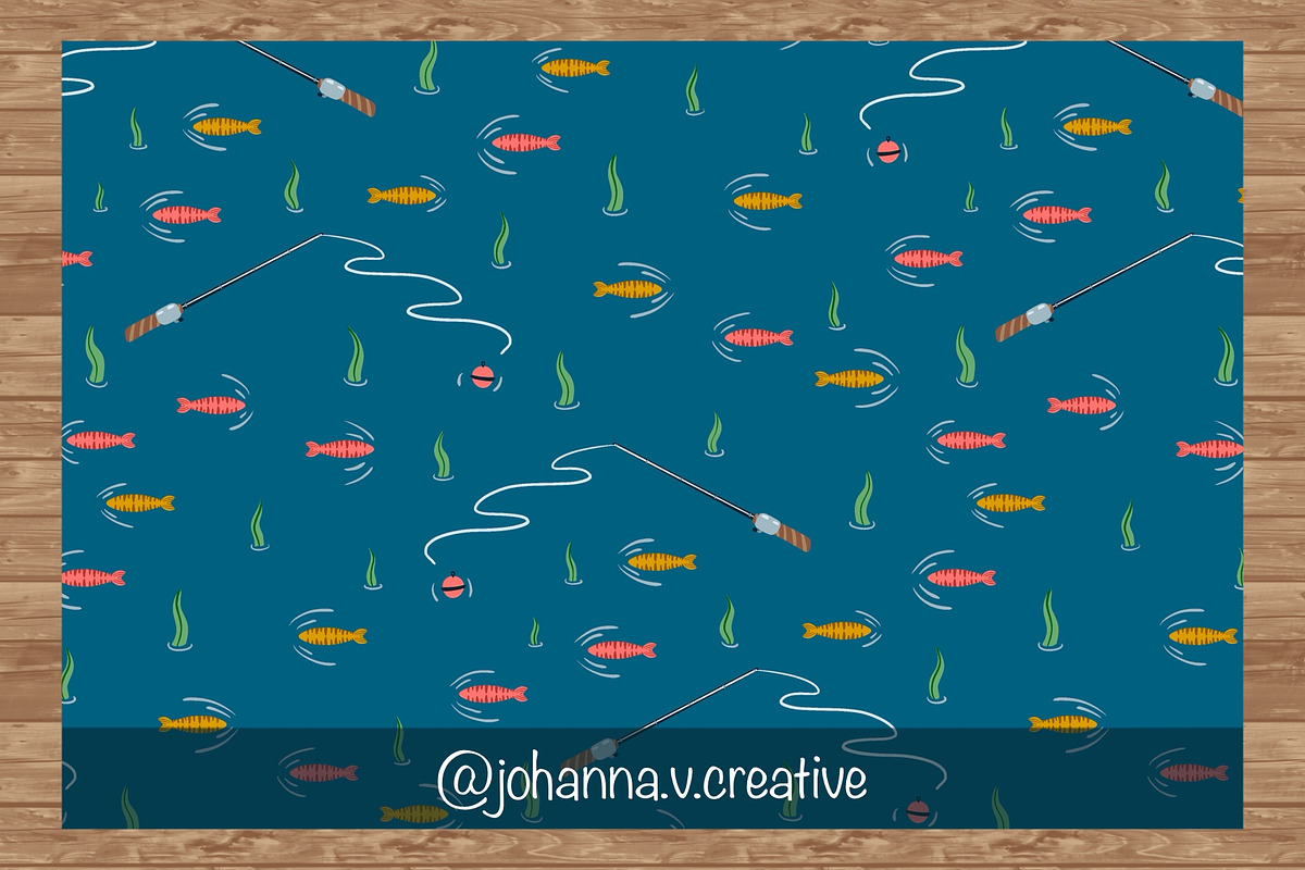 Fishing Adventure Surface Pattern, an Illustration by Johanna V. Creative (Photo 3 of 4)