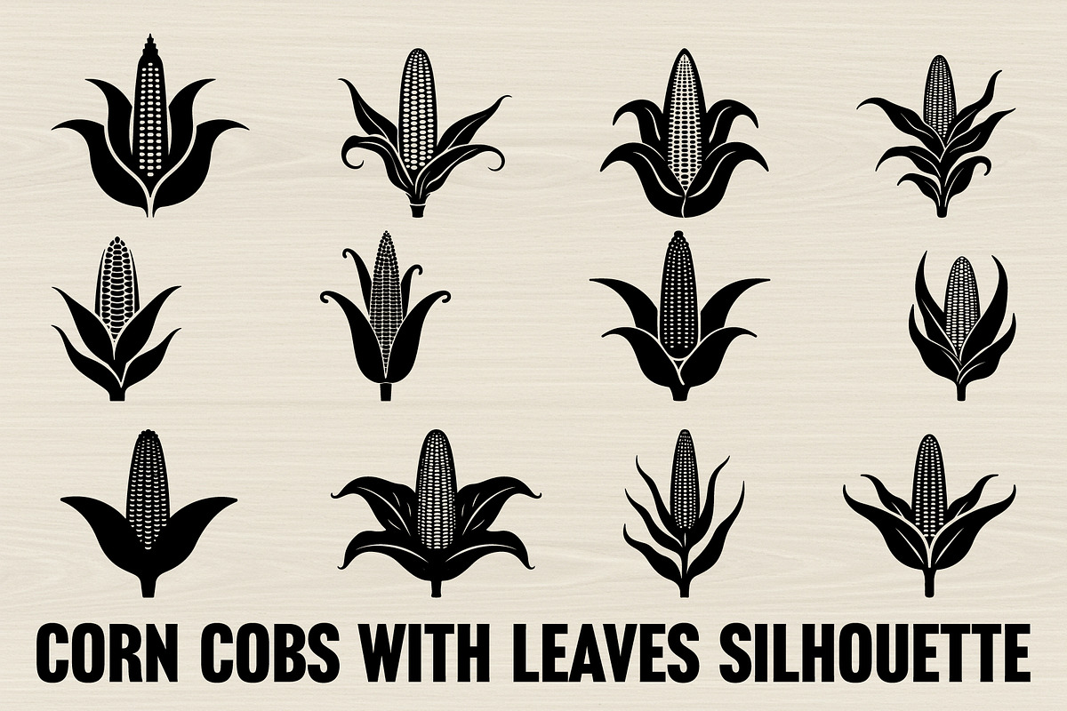 Vintage Corn Cob Silhouette Design, an Illustration by hafijul