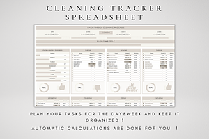 Digital Cleaning Tracker Spreadsheet