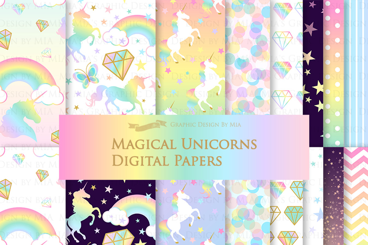 Magical Unicorns, Einhorn, Rainbow, an Illustration by Mia's Graphic Design (Photo 8 of 10)